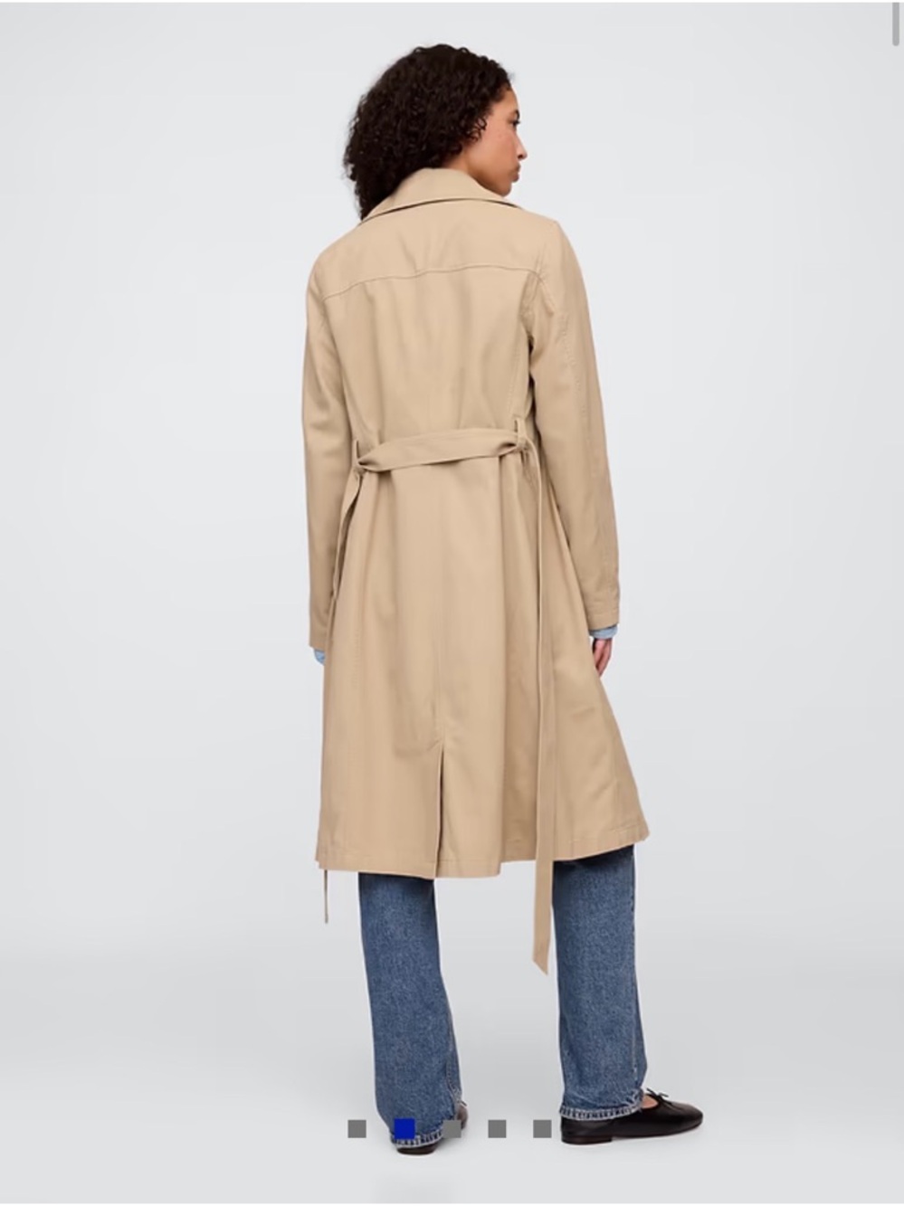 GAP Khaki Modern Trench Coat with Belt - Picture 4 of 6